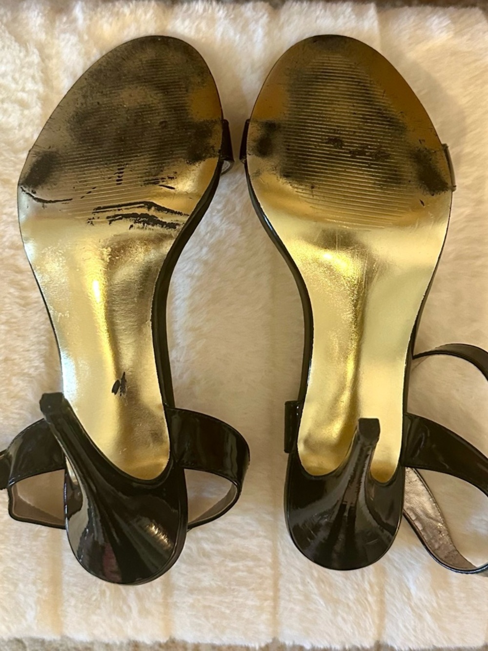 Steve Madden Daarlah Black Patent Ankle Strap Stiletto Heels Size 8.5 - Picture 10 of 13